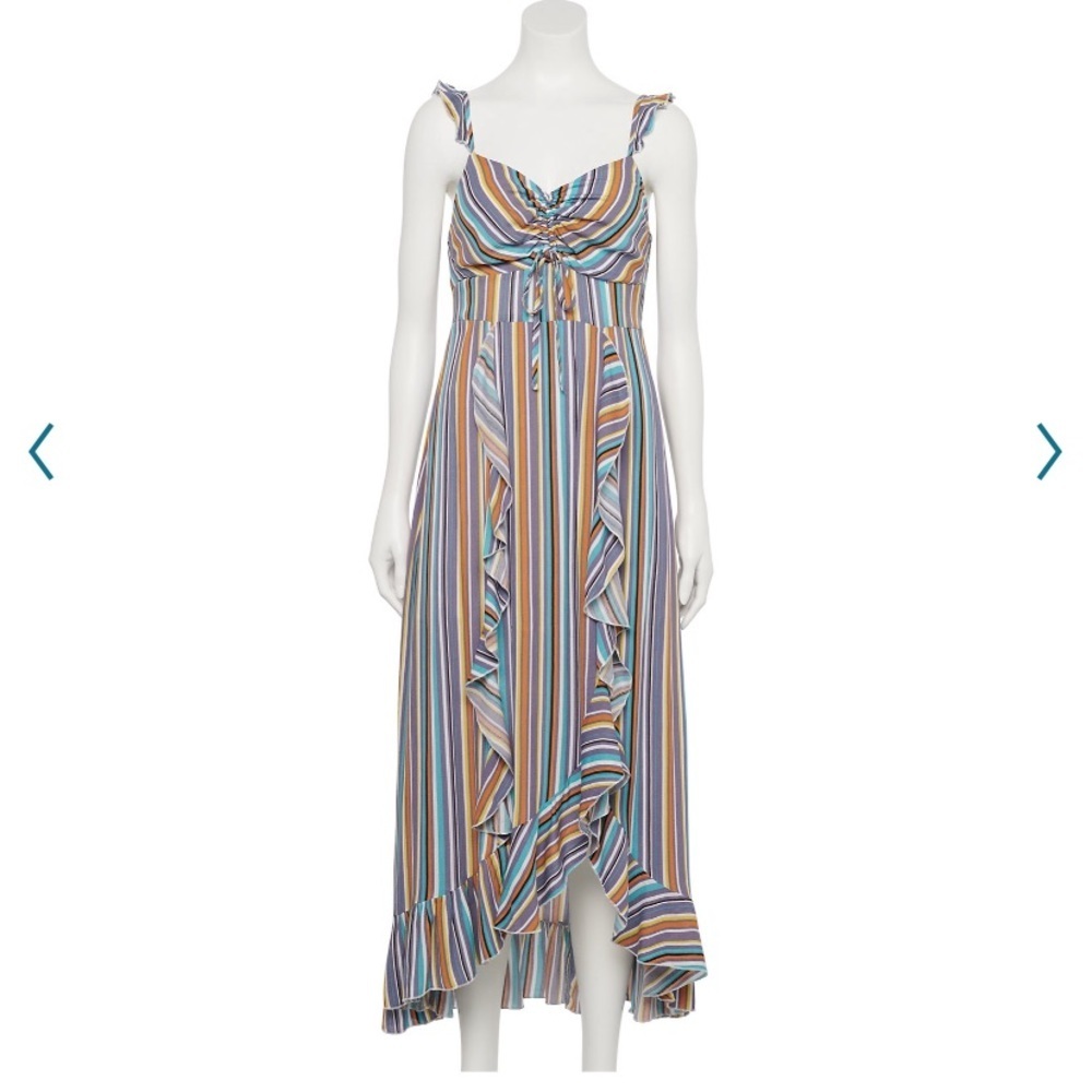 NWT Striped Ruffled Maxi Dress - Picture 3 of 5